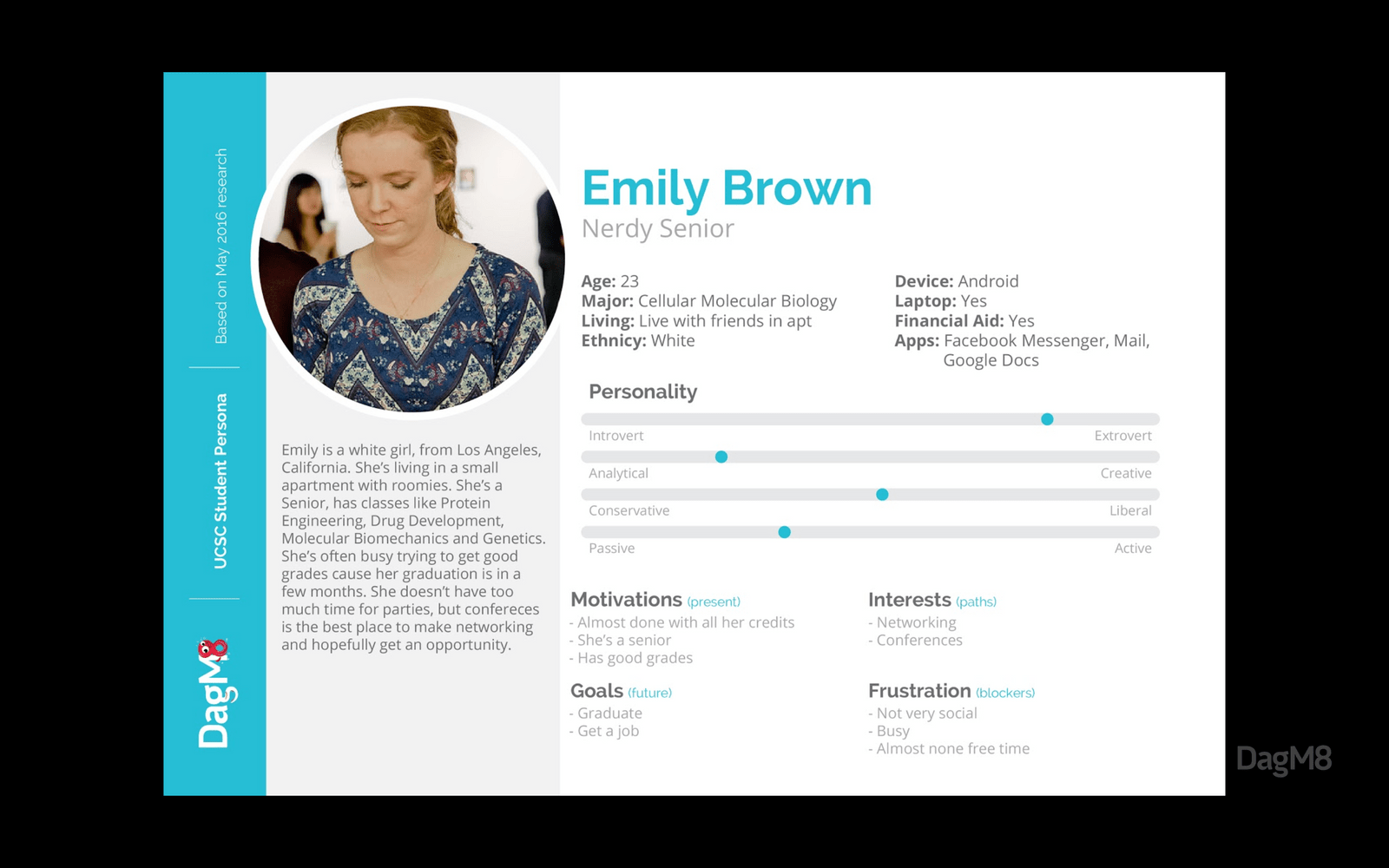Emily, one of our personas